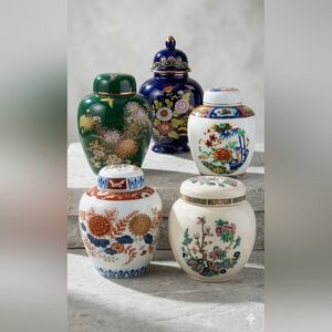 Vintage Japanese Porcelain Jar Collection – 5 Rare Lidded Jars #GentlyGems